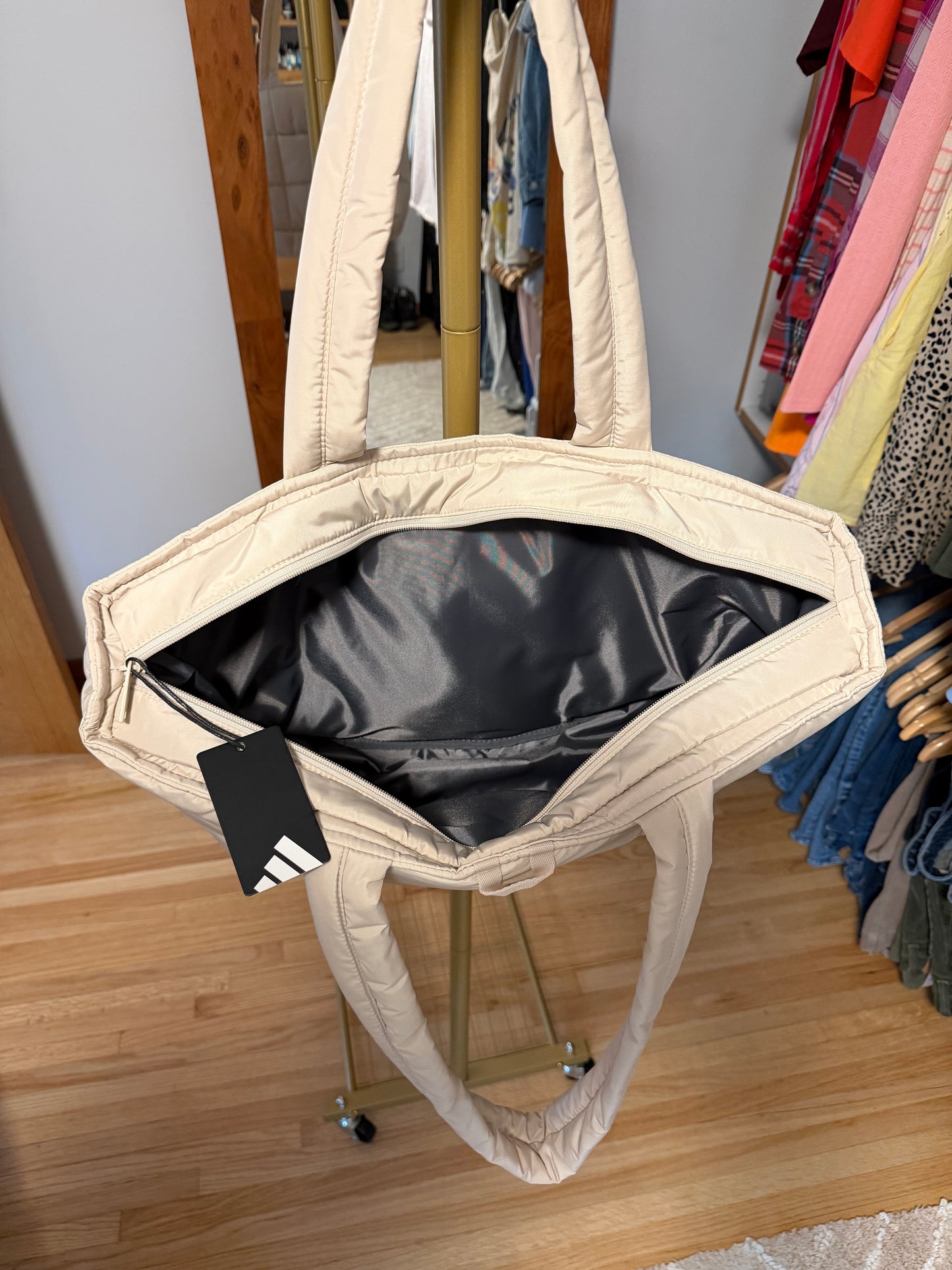 adidas Beige Canvas Tote Bag | Medium | New with Tags | (originally $60)
