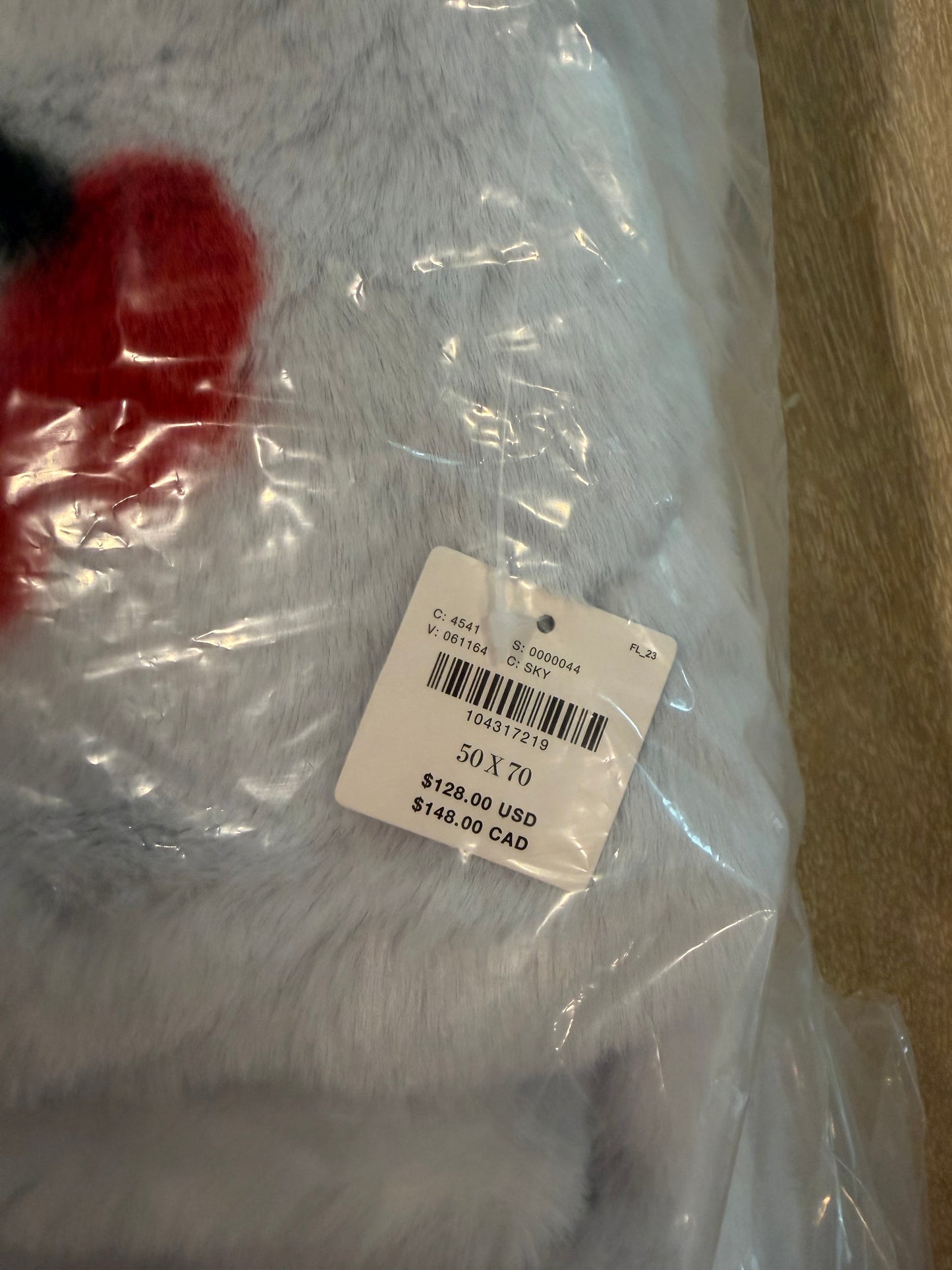 Anthropologie Cherry Faux Fur Throw Blanket | Sky Blue | 50" x 70" | New (originally $128)