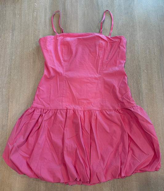 Anthropologie Maeve Square-Neck Poplin Bubble Mini Dress | Azalea Pink | Size Medium | New with Tags (originally $148)