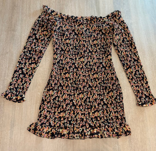 AFRM Peck Bright Blossom Mesh Off-the-Shoulder Mini Dress | Size Medium | New with Tags (originally $128)