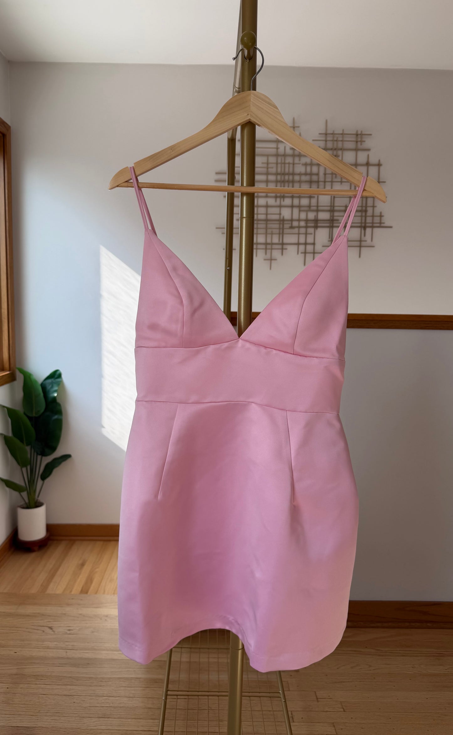 Urban Outfitters Pink Satin Mini Dress | Size Medium | New with Tags (originally $69)