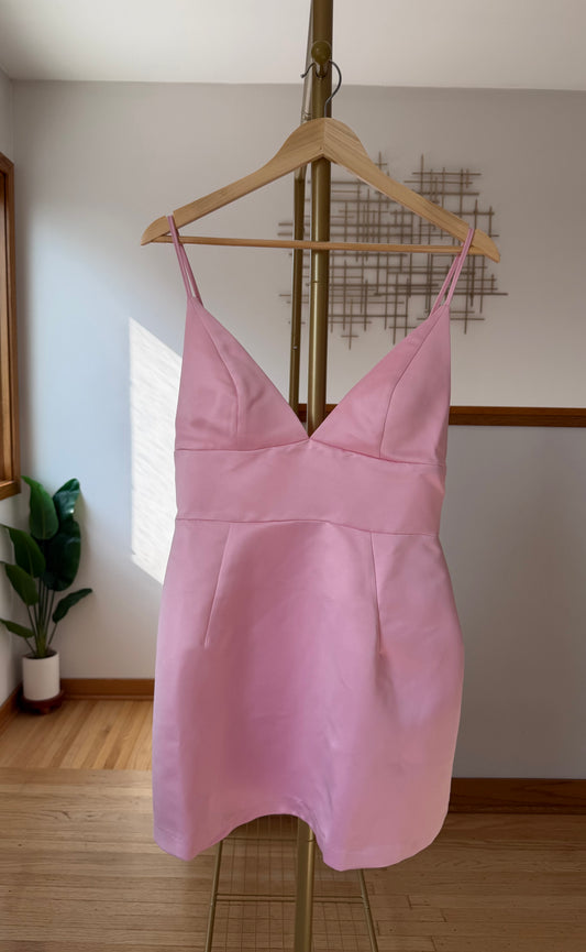 Urban Outfitters Pink Satin Mini Dress | Size Medium | New with Tags (originally $69)