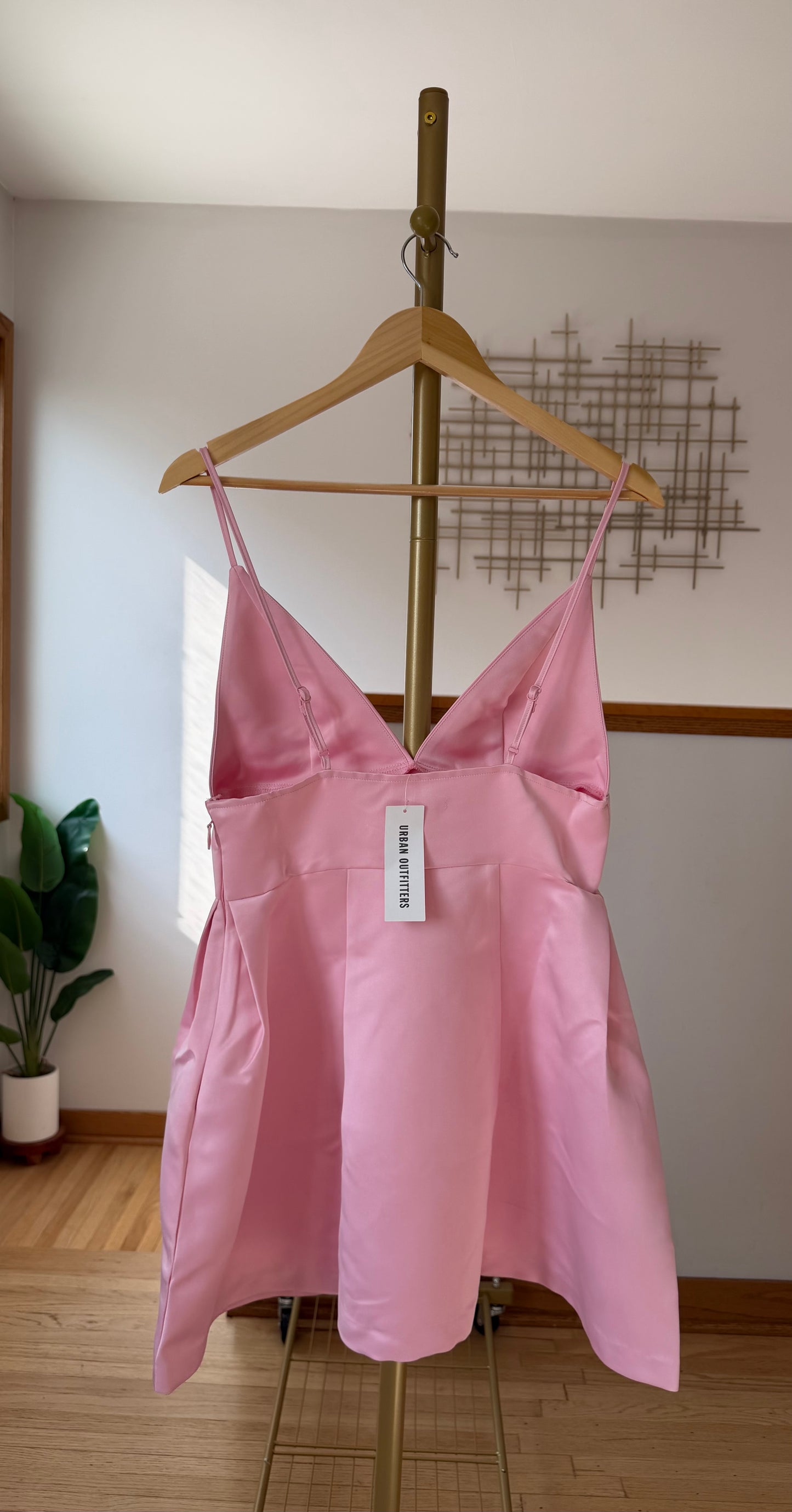 Urban Outfitters Pink Satin Mini Dress | Size Medium | New with Tags (originally $69)