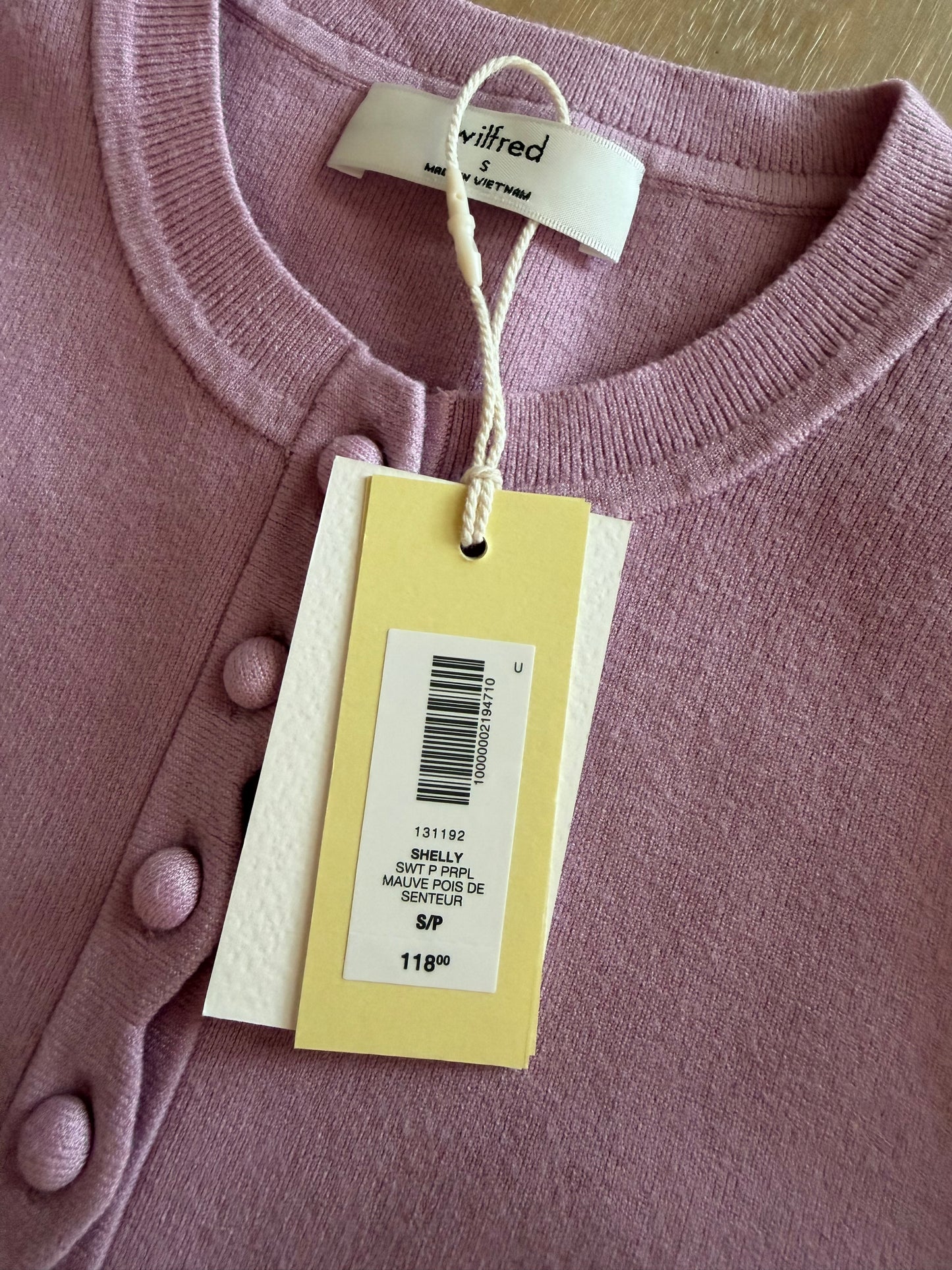 Wilfred by Aritzia Shelly Cardigan | Mauve | Size Small | New with Tags (originally $118)