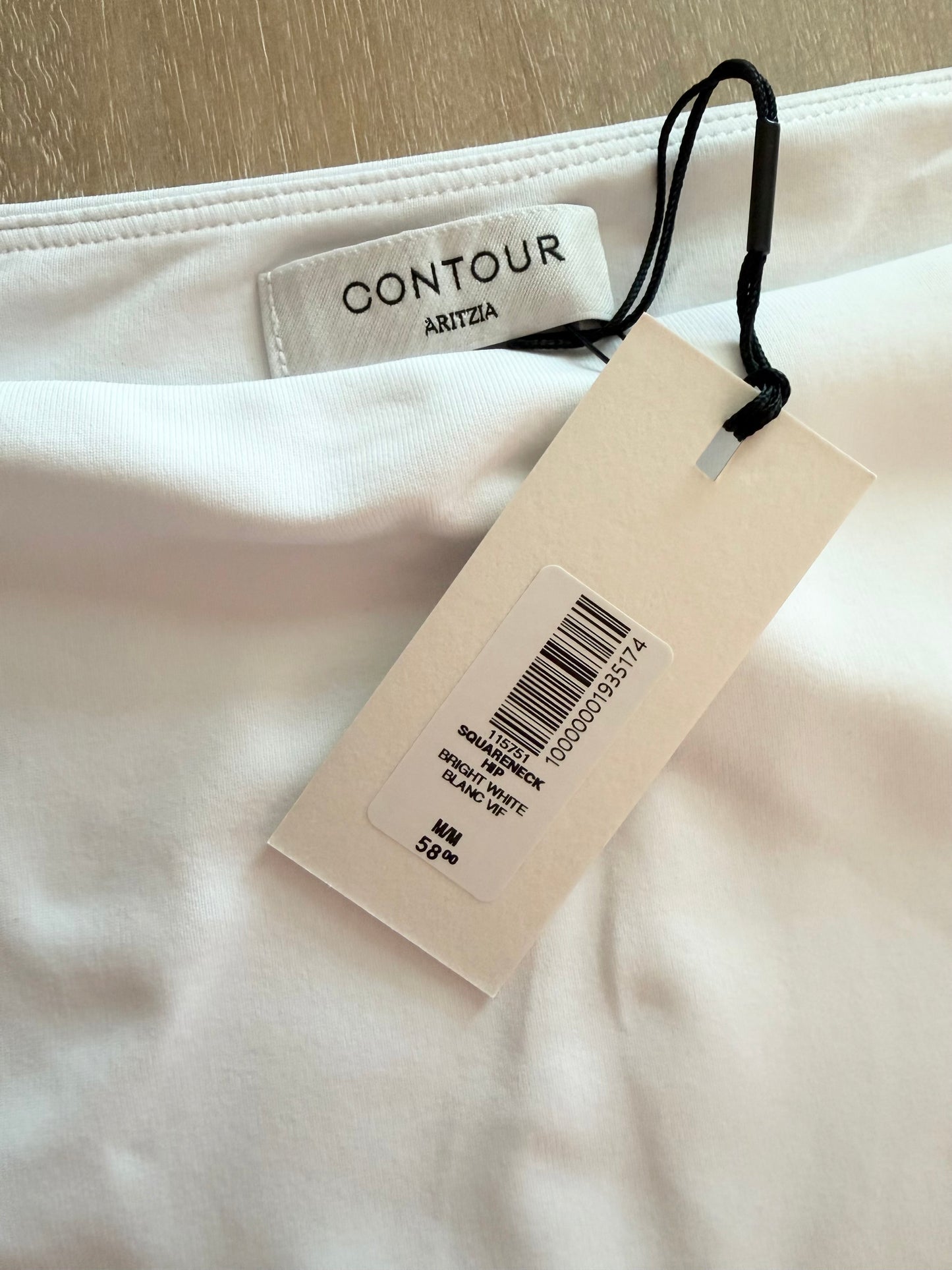 Aritzia Contour Squareneck Long Sleeve Top | Bright White | Size Medium | New with Tags (originally $58)
