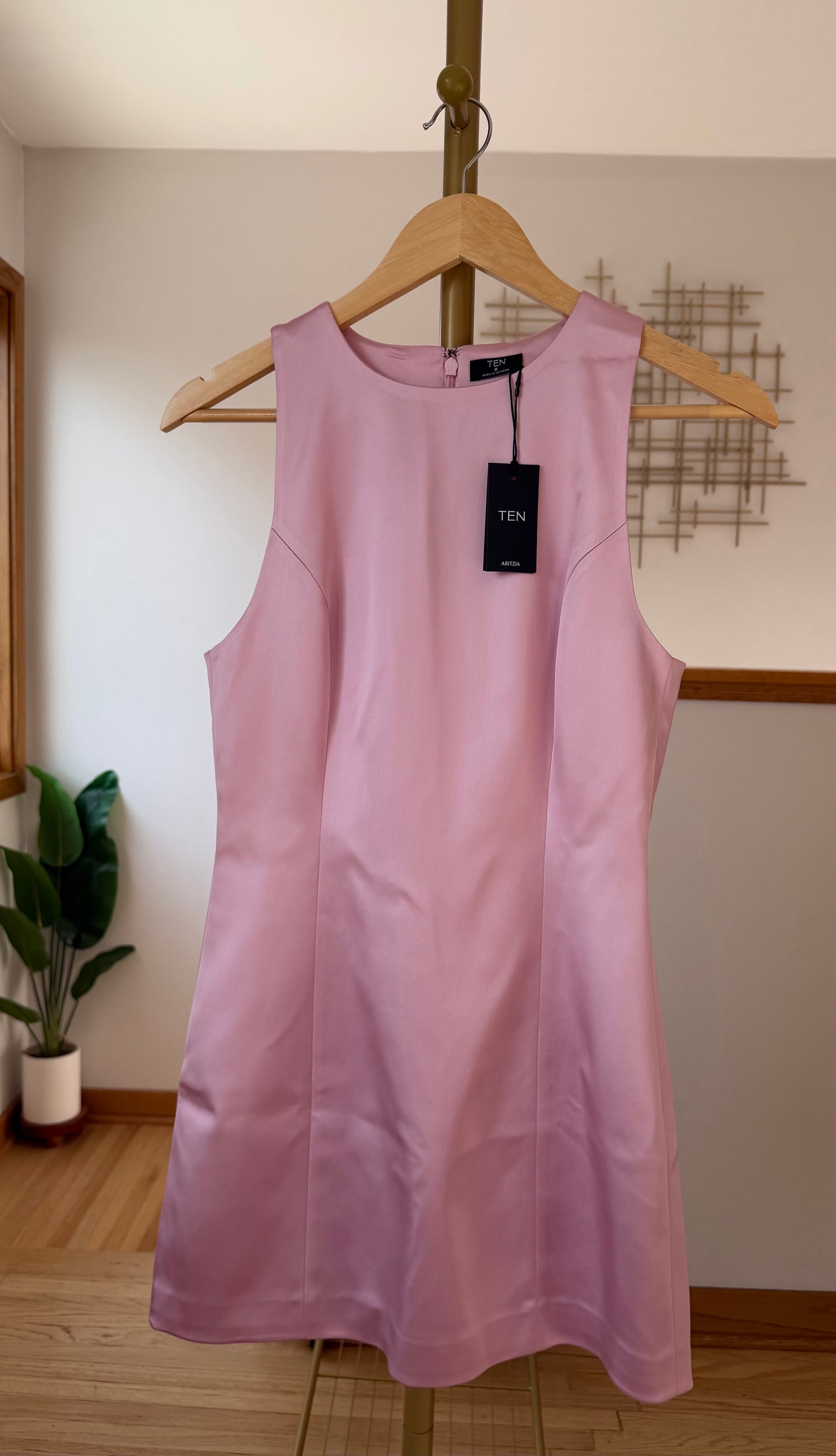 TEN by Aritzia Charleston Satin Dress | Blush Pink | Size 8 | New with Tags (originally $148)
