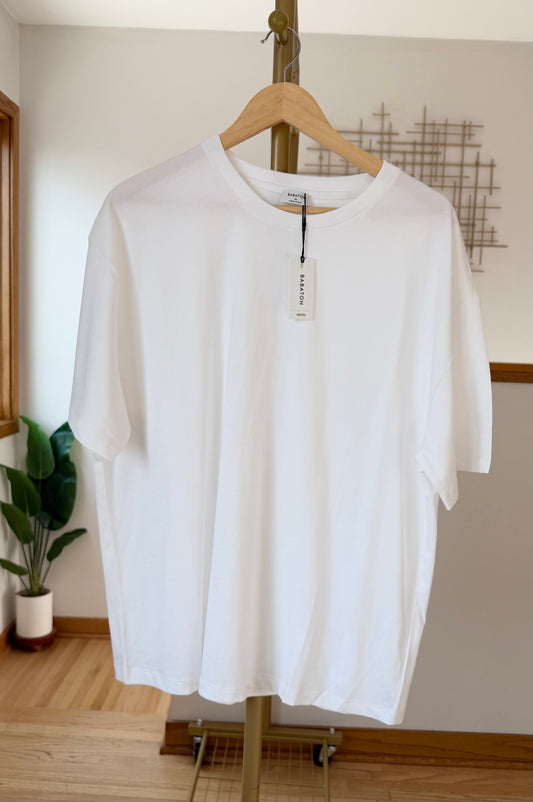 Babaton by Aritzia Ines Oversized Crewneck Tee | White | Size Medium | New with Tags (originally $38)